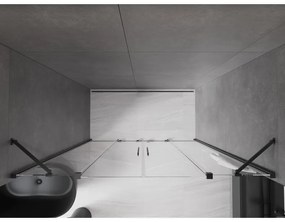Mexen Velar Duo, tolózuhanyajtó nyitáshoz 180 cm, 8 mm átlátszó üveg, polírozott grafit, 871-180-000-02-95