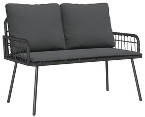 vidaXL Kerti pad párnával Antracit 114 x 64 x 90 cm Acél