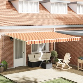 Automatikus Behúzható Napernyő Sárga és Narancs 450x350 cm