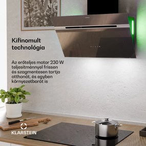 Klarstein Alina elszívó páraelszívó, 70 cm, 600 m³/h, Csendes, EEK A
