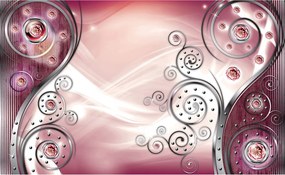 Fotótapéta Rózsaszín kristályok fém színátmenetes vinil 368x254 +ragasztó