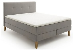 Világosszürke boxspring ágy 160x200 cm Stockholm – Meise Möbel