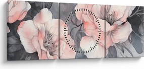Kép - Virágok vázlata (órával) (90x30 cm)