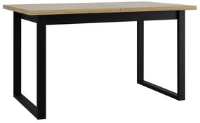 Asztal Victorville 353Fekete, Sonoma tölgy, 79x80x140cm, Hosszabbíthatóság, Laminált forgácslap, Fém