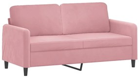 vidaXL kétszemélyes rózsaszín bársony kanapé 140 cm