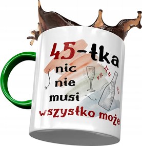 Zöld Bögre Születésnapra 45 45-es 45-ös Ajándék Nyomtatott Fotóval