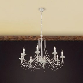 Orion LU 1531/8 - Csillár láncon VELA 8xE14/40W/230V átm. 80 cm fehér/arany/patinás