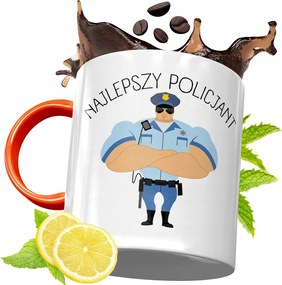 Narancssárga Bögre Rendőrnek Tökéletes Ajándék fényképes nyomtatással