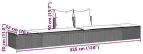 barna polyrattan dupla napozóágy párnával