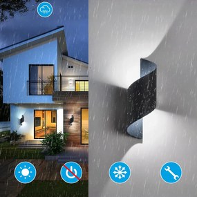 Led Fali Lámpa Modern Fali Lámpa Spiner Led Fekete 10W