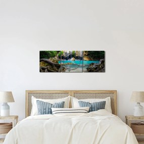 Vízesések képe (órával) (90x30 cm)
