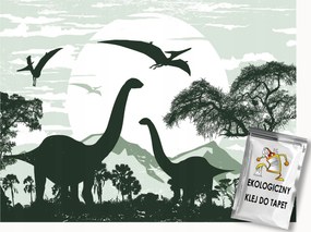 Fotótapéta Flizelina Dinoszauruszok Zöld Fák Fiú Szoba 200x140 ragasztó
