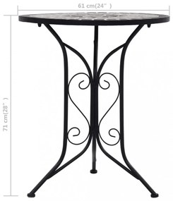 szürke kerámia mozaikos bisztróasztal 60 cm