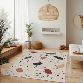 Krémszínű mosható szőnyeg 120x180 cm Cracked Terrazzo – Mila Home