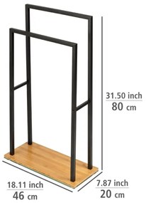 WENKO 24752100 - BAMBUSA törölközőtartó 46x80 cm fekete/barna