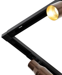 Modern Track Lighting System with 5 Spotlights Dark Bronze 1-Phase - Iconic Kohua