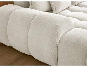 Fehér zsenília kinyitható-tárolóhelyes sarokkanapé (jobb oldali-U alakú) Everest – Bobochic Paris