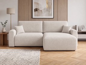 Kihúzható kétoldalas L-alakú kanapé NORDEN PAROS 250x140 cm, krémszínű