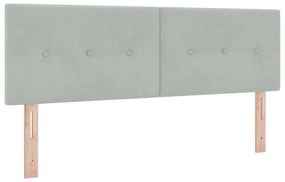 Fejtámla Gombos Kárpitozott Világosszürke 140 cm Velúr