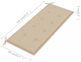 tömör tíkfa Batavia pad bézs párnával 120 cm
