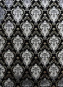 Szőnyeg 200x290 Arany Fényes Cérna Dísz Fekete