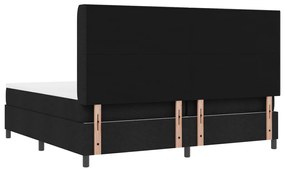 Boxspringsz MIDI Ágy Matrac &amp; LED Fekete 200x200 cm Szövet