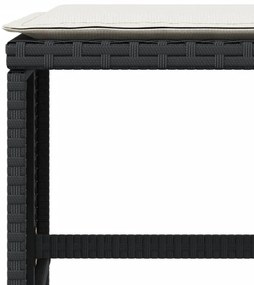 4 db fekete polyrattan kerti szék párnával 41 x 41 x 36 cm