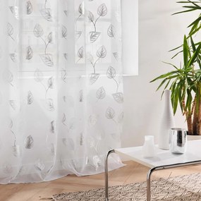 Fehér-ezüstszínű átlátszó függöny 140x280 cm Edelia – douceur d'intérieur