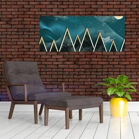 Kép - telihold az arany hegyek felett (120x50 cm)