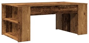 antik fa színű szerelt fa dohányzóasztal 102 x 55 x 42 cm