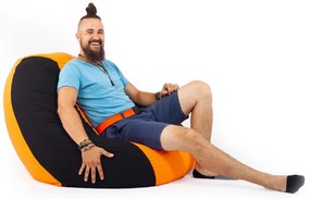Fekete - Narancs ALL IN Bicolor XXL Babzsákfotel Garnitúra