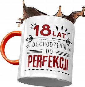 Narancssárga Bögre Születésnapra 18 18. 18. Nyomtatott Fotóval