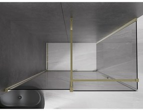 Mexen Velar, zuhanykabin tolóajtóval 140 x 80 cm, 8mm szürke üveg, arany fényes, 871-140-080-41-50