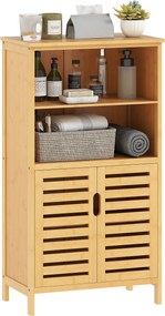 kleankin Fürdőszobaszekrény, Bambusz Alatti Szekrény, Fürdőszobaszekrény Lámás Ajtókkal, Oldalszekrény, Többcélú Szekrény Antikibiztosítóval, Vidéki S