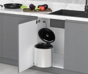 10L-es szemeteskosár Starax fedéllel S-2251-SS