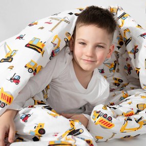Goldea gyerek pamut ágyneműhuzat - teherautók és kotrógépek 140 x 200 és 70 x 90 cm