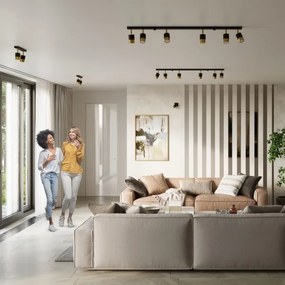 Sollux SL.1073 - Spotlámpa NERO 6xGU10/40W/230V fekete/arany