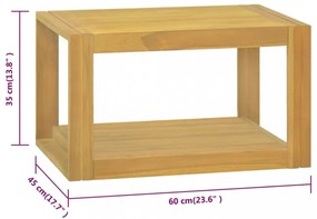 tömör tíkfa falra szerelhető fürdőszobaszekrény 60 x 45 x 35 cm