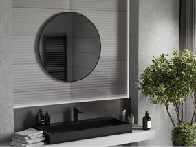 Mexen Loft kerek fürdőszobai tükör 80 cm, fekete keret - 9850-080-080-000-70