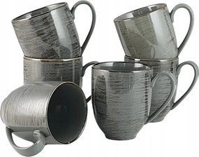 Nosztalgia Onyx 6 db-os porcelán bögre szett 400ml|Szürke| Alumínium Bogucice