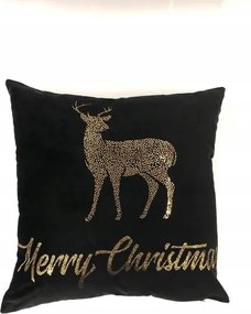 Párnahuzat Fekete rénszarvas velúrszerű