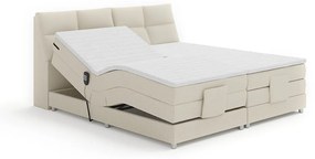 Elektromos állítható ágy, boxspring, bézs, 180x200, GERONA NEW