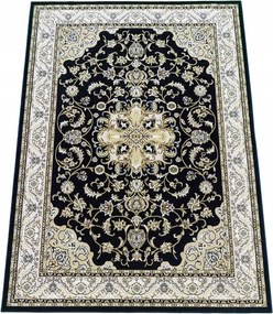 Szőnyeg 280x370 Klasszikus Sötétkék Nappaliba Kiváló Minőségű Szoba Masszív