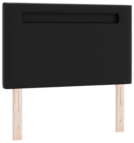 Boxspring Ágy Matrac Készlettel - Fekete, Kis Dupla, Műbőr