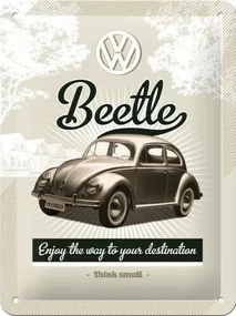 Fém tábla Volkswagen VW - Beetle Retro, (15 x 20 cm)
