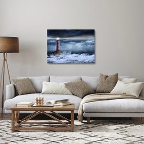 Kép - Világítótorony egy sziklán (üvegen) (70x50 cm)