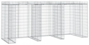 horganyzott vas gabionkosár szemeteskukához 270 x 91 x 120 cm