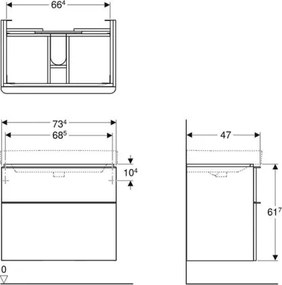 Geberit 500.353.00.1 - Fürdőszobai mosdó alatti szekrény Smyle Square 61,7x73,4 cm fehér