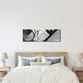 Kép - Texturális kollázs (órával) (90x30 cm)