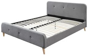 Franciaágy 140 cm Lomaha New (szürke) (ágyráccsal). 1104167